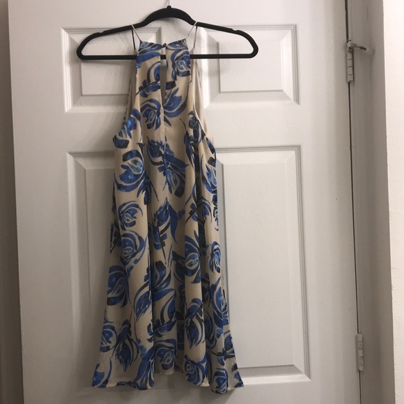 NWOT High neck blue/tan swing dress - Picture 4 of 4